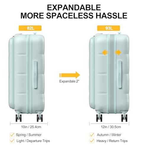 24 Inch Expandable Checked Luggage Hard Shell Suitcase