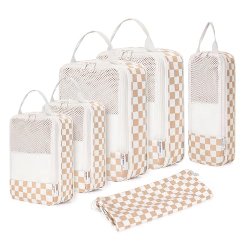 6 Set Compression Packing Cubes for Travel Women Men