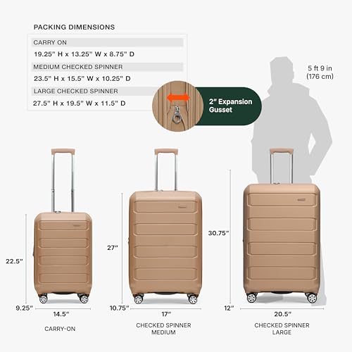Pagosa Hardshell Expandable Luggage with Spinner Wheels