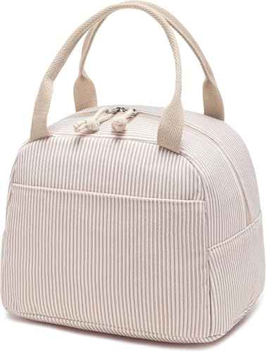 Lunch Bag for Women Men Cute Corduroy Lunch Tote Bags Reusable Insulated Lunch Box Large Capacity Reusable Insulated Cooler for Work Picnic or Travel