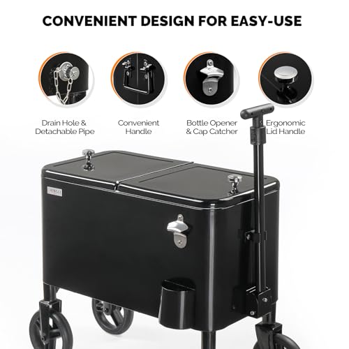 60 Quart Wagon Rolling Cooler Ice Chest