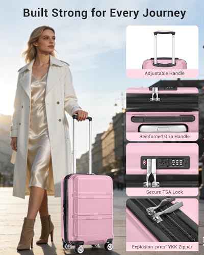 Carry On Luggage Airline Approved with Spinner Wheels TSA Lock