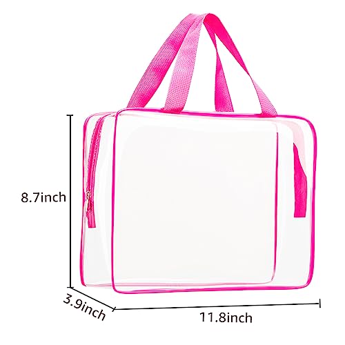 2Pcs Crystal Clear PVC Travel Toiletry Bag Kit for Women Men (2 Count)