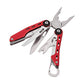 10-in-1 Stainless Steel Multitool for Hiking and Survival Gear with Needlenose Pliers, Wire Cutter, Saw, Safety Lock, Nylon Sheath, Red