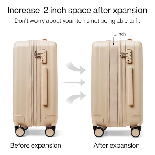 20 Inch Expandable Carry on Luggage 22x14x9 Airline Approved