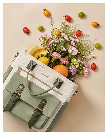 Insulated Lunch Bag Women (Light Green-Beige-Olive Green / 15L)