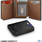 Men Slim Leather Wallet Metal Case Money Clip