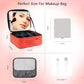 Travel Makeup Bag with LED Mirror Travel Makeup Organizer with 3 Lighted Settings