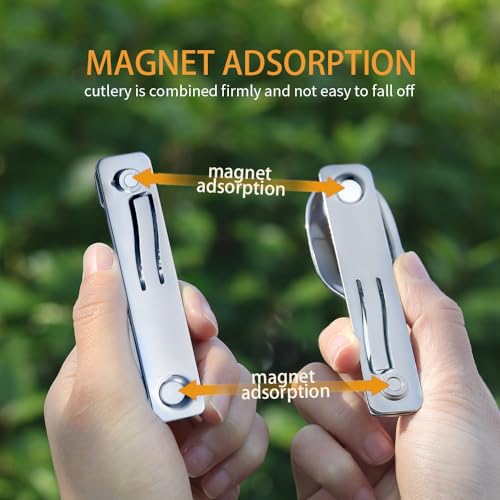 C2 2 in 1 Detachable Folding Camping Utensil with Fork & Spoon