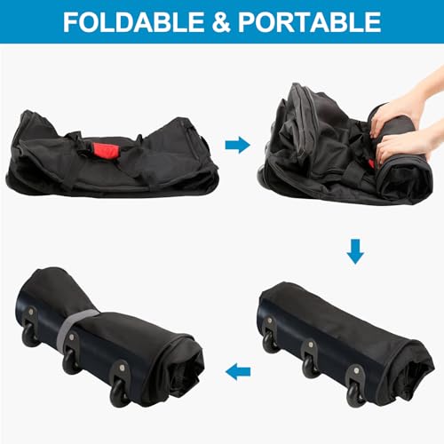 120L Foldable Rolling Duffel Bag with 3 Wheels
