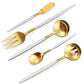 Matte White Gold Serving Silverware Set