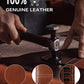 Wallet for Men RFID Blocking Genuine Leather Mens Wallets Bifold with 1 ID Window 15 Card Slots redbrown