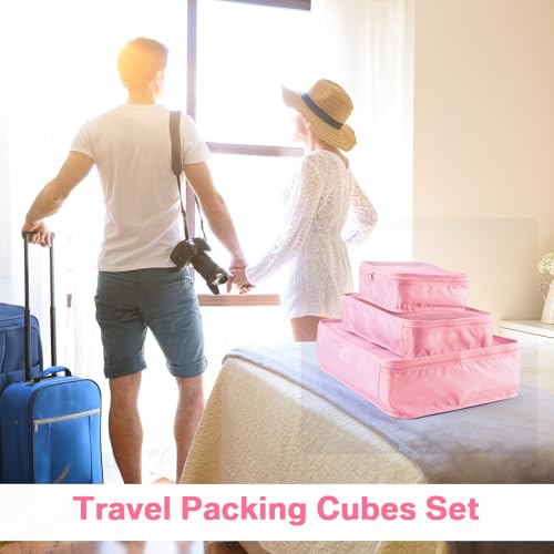 2 Packs 6 Set Travel Packing Cubes Luggage Organizer Set Lightweight Suitcase with Shoe Bag for Clothes Toiletries (2 Count)