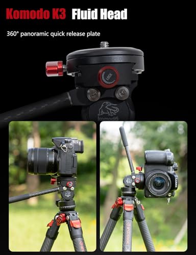 Gazelle TC3B+Komodo K3 Carbon Camera Tripod with Fluid Head