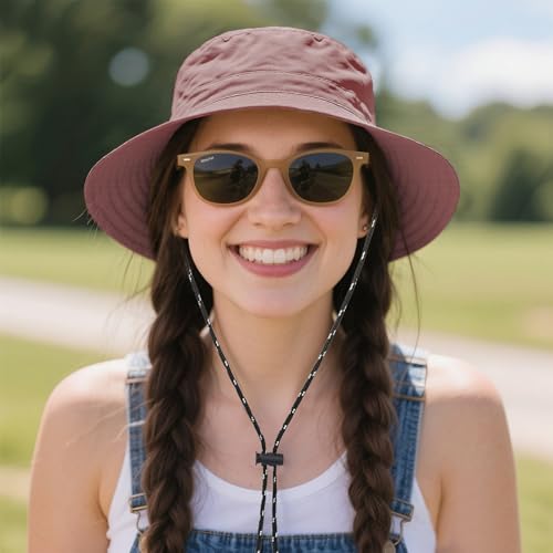 Waterproof Bucket Hats for Woman UPF 50+ Sun Hat Pink