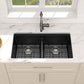 33 Inch Granite Composite Kitchen Sink Black Ktichen Sink Workstation 50
