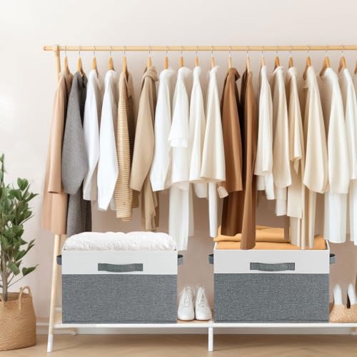 Large Fabric Storage Bins with 3 Handles (3 Count)