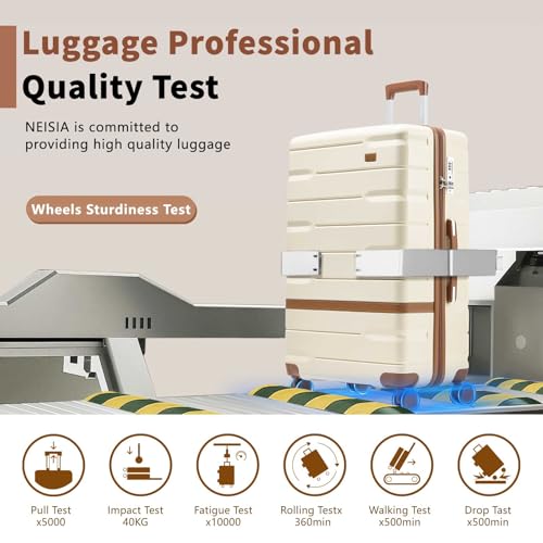 Luggage Sets 3 Piece with TSA Lock Hardside PC+ABS Carry On Suitcase with Spinner Wheels Lightweight Rolling Travel Luggage Sets with YKK Zippers (5 Count)