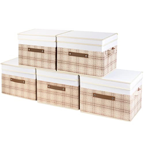 Collapsible Storage Bins with Lids (5 Count)