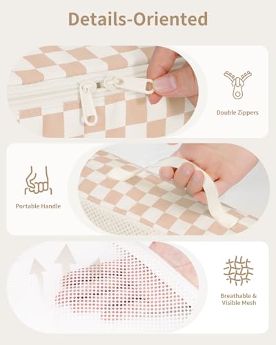 7 Set Checkered Packing Cubes for Travel Carry on Suitcase Luggage Organizer Bags for Kids Women Men