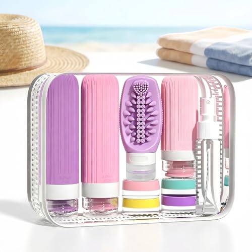 16 Pack Travel Bottles with Body Brush