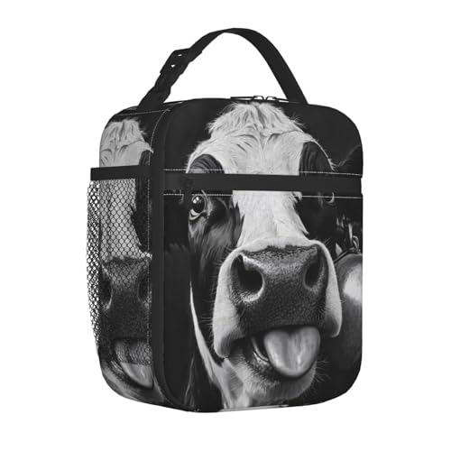 Cow Insulated Lunch Box for Women Men Cow Lunch Bag for Travel