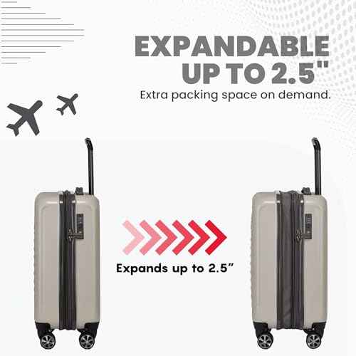 Rails Expandable Hardside Upright Suitcase with 360° Spinner Wheels