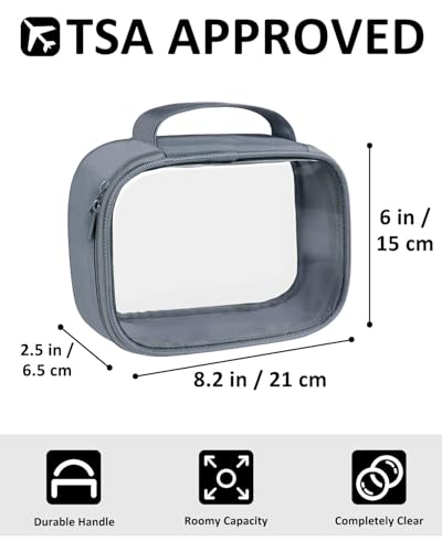 TSA Approved Toiletry Bag Clear Quart Size Travel Bags Makeup Bag