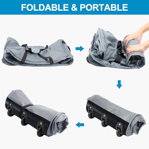 120L Foldable Rolling Duffel Bag with 3 Wheels