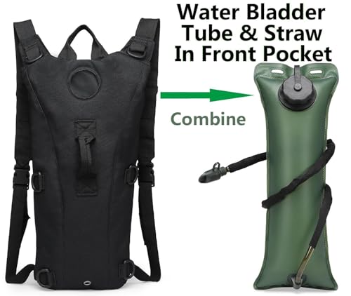 Tactical Water Hydration Pack Military 3L Water Bladder Carrier Backpack Leakproof for Running Jogging Cycling Hiking