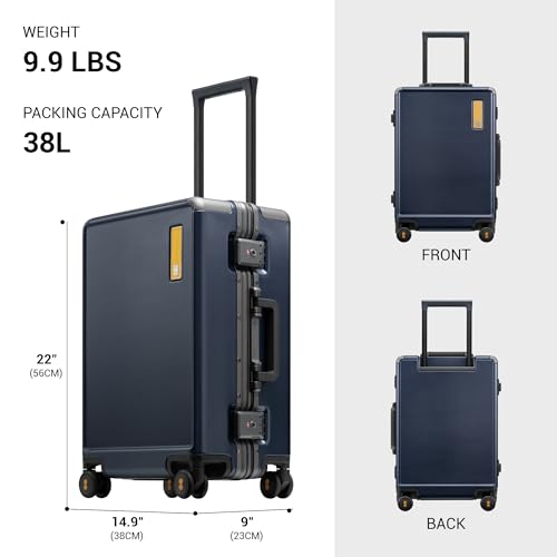 Carry On Luggage Airline Approved Zipperless with Aluminum Frame