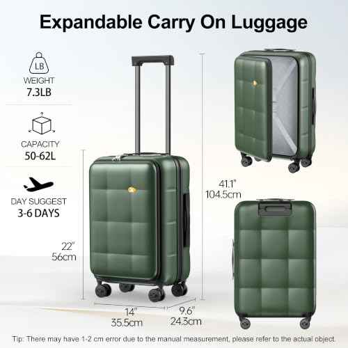 20 Inch Expandable Carry On Luggage Airline Approved