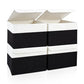 Large 22 Quart Linen Fabric Foldable Storage Bin Cube Organizer Basket with Flip (4 Count)