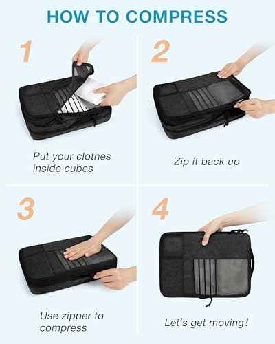 Compression Packing Cubes for Travel (4 Count)