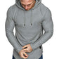 Mens Fashion Athletic Hoodies Sport Sweatshirt Solid Color Fleece Pullover Light Grey