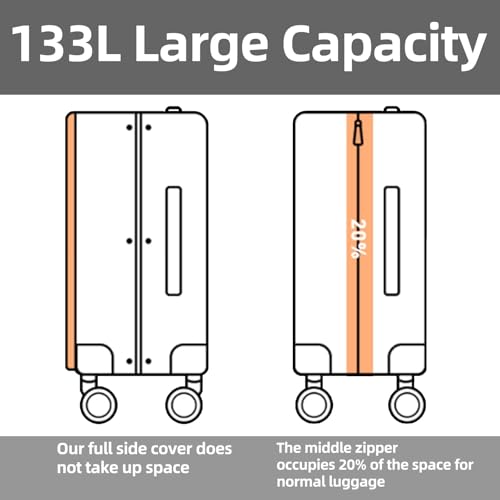 29 Inch Checked Luggage with Expansion and Side Opening