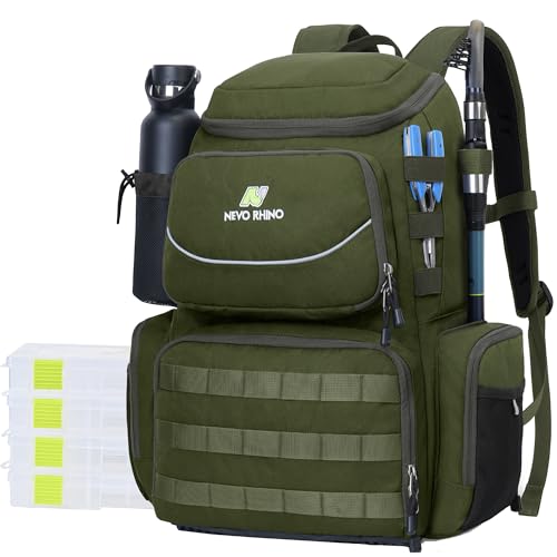 Fishing Tackle Backpack with Rod Holders