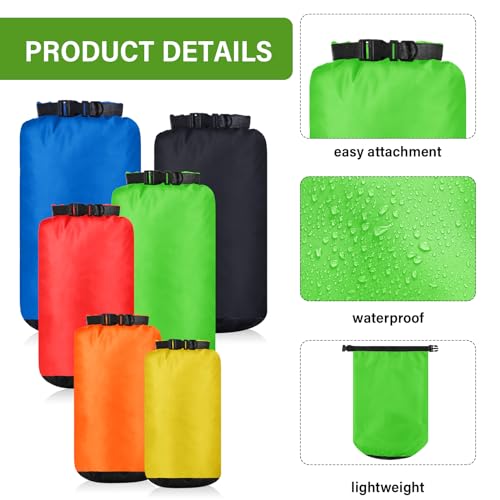 6 Pcs Waterproof Dry Bag Set for Kayaking & Camping (6 Count)