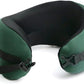 C CUSHION LAB Travel Pillow, Award-Winning Patented Ergonomic Design for Chin & Neck Support Memory Foam Neck Pillow, Compact Airplane Pillow for Traveling, Flight, Car (Hunter Green, Medium)