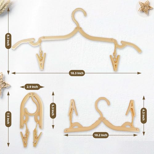 12 Piece Foldable Travel Hangers with Clips