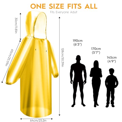 6 & 20 & 50 Pack Disposable Rain Ponchos for Adults (20 Count)