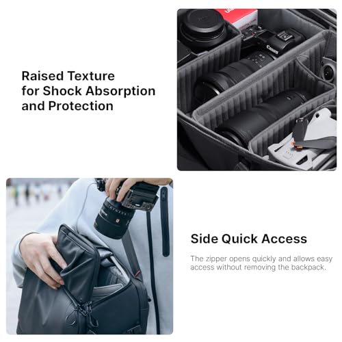 ULANZI BP09 Traker Camera Backpack • 22L • Versatile Camera Travel Bag • Quick Access • Well Organized Professional Photography Storage • Shoulder Backpack • for Sony
