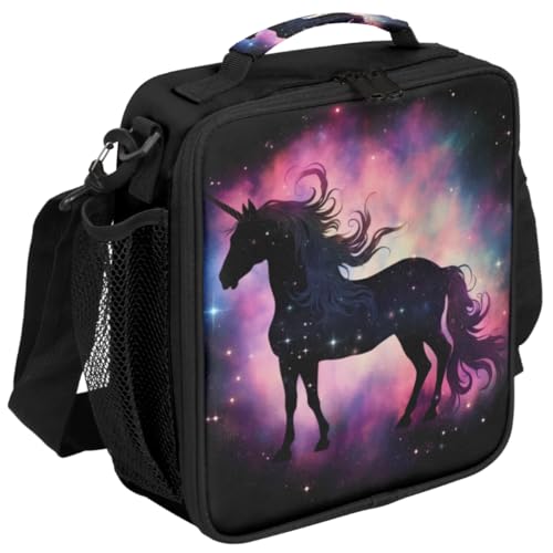 Rainbow Galaxy Animal Unicorn Lunch Bag Box for Kids Boys Girls Insulated Lunch Tote Bag with Adjustable Shoulder Strap Reusable Waterproof Thermal Cooler Bag for School Work Picnic Women Men (Z08:Rainbow Galaxy Animal Unicorn)