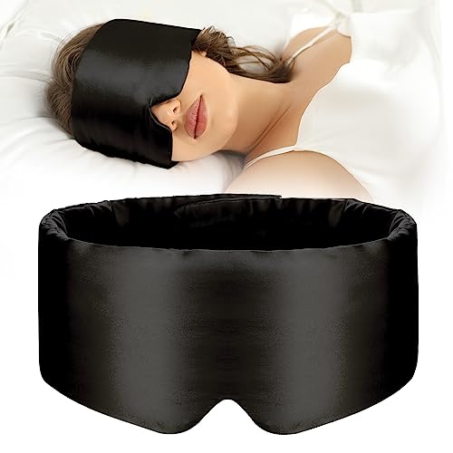 100% Mulberry Silk Sleep Mask Eye Mask for Women Man with Adjustable Band