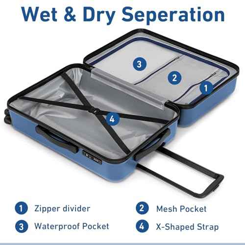 24 Inch Medium Luggage Checked TSA Approved Suitcase