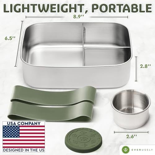 Stainless Steel Bento Box + Condiment Container