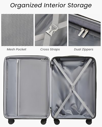 24 Inch Checked Luggage with Spinner Wheels