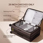Large Checked Luggage Flat Top Opening