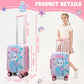 Cute Cat Kid’s Luggage Set 2 Piece Suitcase Set 16" Hardside Luggage with Spinner Wheels Girls Carry on Toddler Travel Rolling Luggage Airline Approved (2 Count)