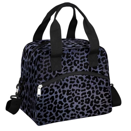Leopard Cheetah Galaxy Insulated Lunch Bag for Women Girl Reusable Lunch Tote Box With Shoulder Strap Lightweight Thermal Cooler Meal Prep Bag for Work School Office Picnic (print 1)